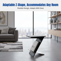 Modern Solid Wood Side Table, Magazine Rack, Stainless Steel Frame, Living Room Shelf