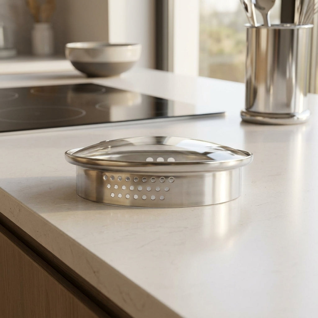 Stainless Steel Pan Lid with Tempered Glass, Rectangular Replacement Lid for Frying Pan Lid and Saucepan Lid, Food Grade Wok Lid with 2 Vents