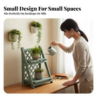 Space-Saving interconnectable desktop Organizer Multi-Functional Plant Stand Decorative Display Shelf reconfigurable Design for Office Workers, Home Decorators, Students, Desktop, Windowsill, Countertop, Living Room
