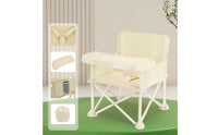 Foldable Baby Beach Chair with Backrest Folding Baby Chair Safety Strap Infant Learning Seat Sun Canopy for Babies, Infants, Outdoor, Camping, Garden, Patio