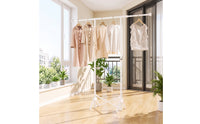 No-Assembly Clothes Drying Rack with Wheels Space-Saving Clothes Drying Rack with Casters Extendable Furniture Rolling for Balcony, Small Apartments, Bedroom