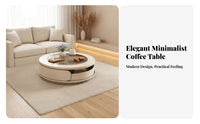 Wavy Pedestal circular table Cream design Aesthetic Household Furniture Space-Saving adaptable Use for Living Room, Lounge Area