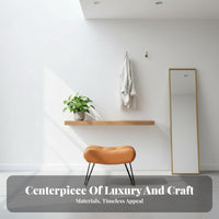 Tufted CumulusShaped Stool Light Luxury Aesthetic Arched Ribbed Ottoman