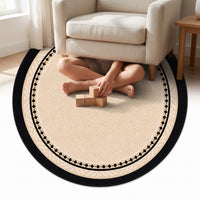 Round Stain-Resistant Crystal Velvet Area Rug for Living Room Bedroom Office