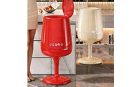 Wine Glass Trash Can Large Capacity Compact Wastebasket Easy to Clean for Home