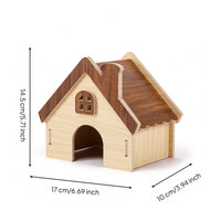 Hideaways Shelter with Entry Holes Handcrafted Wooden Handmade Wooden Habitat Accessory for Enrichment Corners
