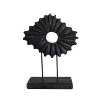 Sunflower Ornament with Base Hand-Carved Wooden Sculpture Artisan for Art Lovers