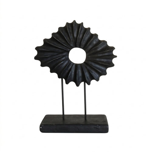 Sunflower Ornament with Base Hand-Carved Wooden Sculpture Artisan for Art Lovers