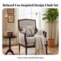 sturdy Wood Legs Highposterior High-Back Chair distinctive contour Upholstered highposterior side chair Chair Thickly paddinged Armchair Ergonomic Design for Readers, Homeowners, Adults, Bedroom, Lounge Area, perusing alcove, Home Office