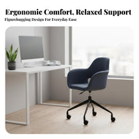 archedd spine Rolling Chair Height Adjustable rotate Seat Space Saving for Bedroom