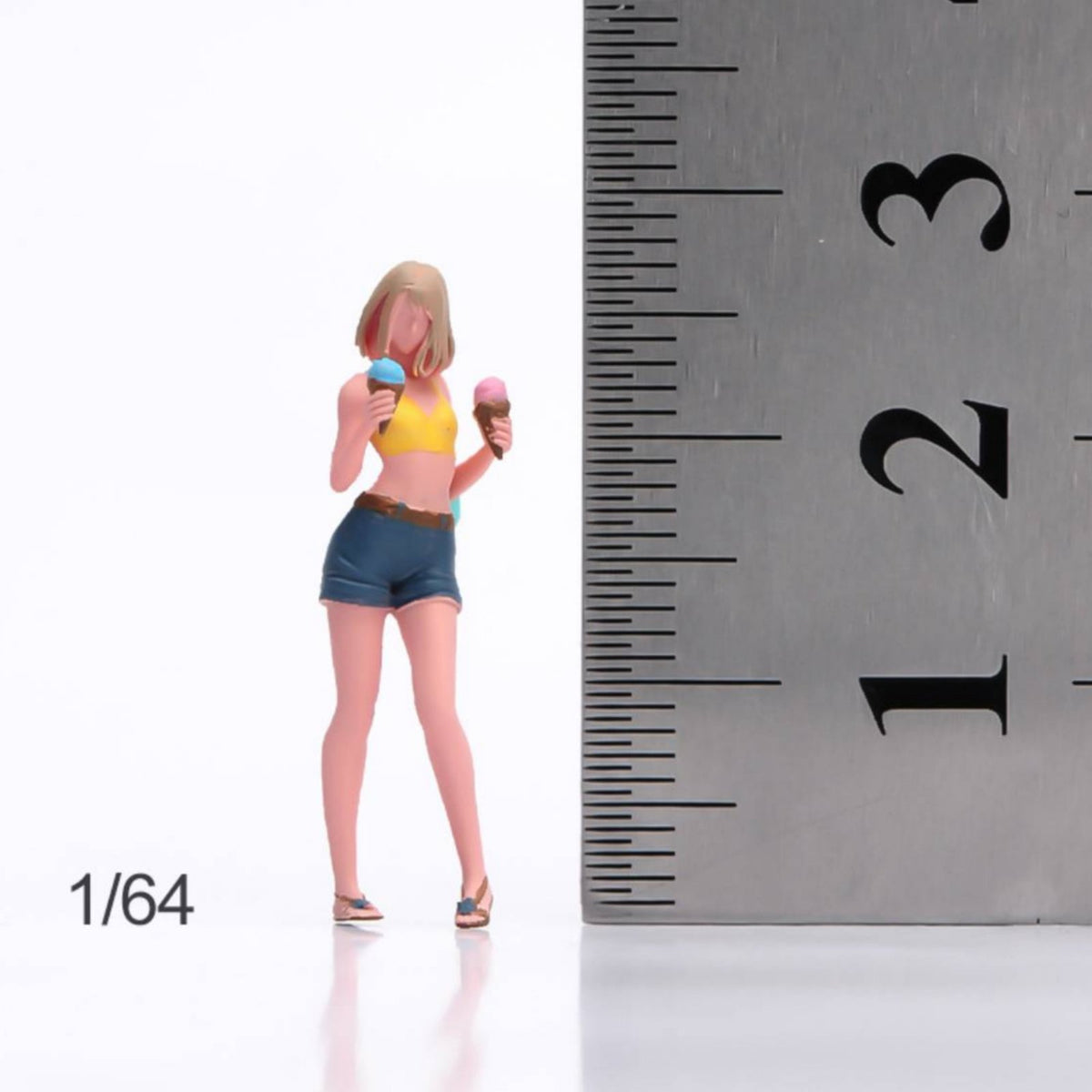 Short-Haired Girl Holding Ice Cream High Precision 1/64 Scale Figurine