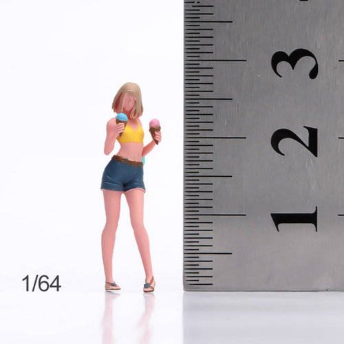 Short-Haired Girl Holding Ice Cream High Precision 1/64 Scale Figurine