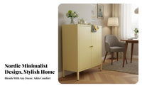 Multi-Functional factory-inspired Buffet Cabinet Large Capacity Sideboard Sturdy Frame Kitchen Cupboard Open Display Shelf for Homeowners, Apartment Dwellers, Design aficionados, Dining Room, Home Bar, Entryway