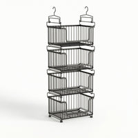 Under Shelf Basket with Hooks Sturdy Hanging Organizer with Hooks Sturdy