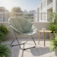 Moon Chair Foldable Saucer Chair Foldable Seat for Balcony, Office Breaks