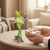 Frog Figurine with Handbag Adorable Frog Figurine Decorative for Desk