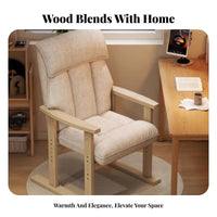 Upholstered Wood-Frame Chair Ergonomic rear supportrest Upholstered Armchair for Readers