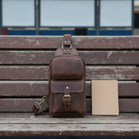Leather Chest Bag Easy to Carry Vintage Crossbody Bag Hands Unrestricted