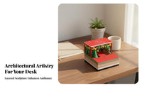 3D Memo Pad Creative Gift 3D Building Model Notepad Pen Holder Tear-Away Paper Sculpture Notepad for Students, Adults, Desk, Study Room, Souvenir Shop