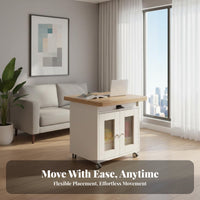 Transformable Coffee-to-Dining Table Height-Adjustable Wheeled Mobile Table Piece Table versatileUse Easy Assembly