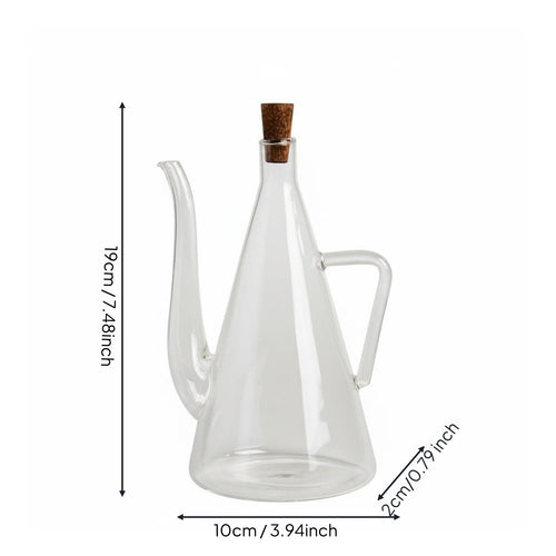 Borosilicate Glass Oil Jug Easy Pour Spill-Resistant Cruet