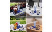 Reusable Drink Carrier with Handle Portable Foldable Drink Carrier Compact Cup Carrier Collapsible for Coffee Runs, Stadium, Festivals