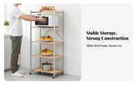 No Assembly Required Foldable Multi-Tier Rack Large Capacity foldable Rolling Shelf sturdy Duty Shelving Unit Movable with casters for Homeowners, Students, Office Workers, Kitchen, Pantry, Garage, Closet