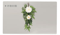 跨境家居前门农舍装饰门挂仿真大丽花夏季婚礼泪珠花环倒挂树装饰