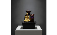 Tabletop Fountain with Buddha Carved Buddha Fountain Indoor Compact for Buddhists, Entry Table, Tea Corner