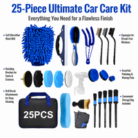 Car Detailing Kit Drill Brush Attachment Wheel Vent Scrub Brushes Wash Mitt