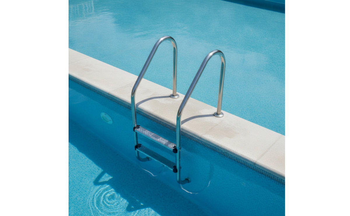 Pool Stairs with Handrails Rust Resistant Stainless Steel Pool Ladder Fasten-on for Builders