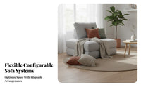 Sectional Single Unit Sofa Nordic Design Aesthetic Upholstered Airy Couch Creamy Look Configurable Layouts for Residents