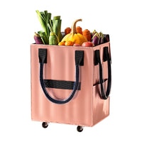 Thickened Wheeled Shopping Bag with Folding Luggage Cart, Dual-Purpose Large Capacity Storage Bag