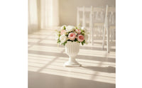 Flower Pot with Pedestal Decorative Plastic Urn Planter Lightweight for Florists