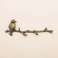 Birds on Branch Wall Hook Cast-Avian-Themed Wall Hooks Rustic Bird Hook Rack for Entryway