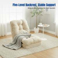 Lazy Sofa Bed, Foldable Woven Mat, Adjustable Backrest, Waterproof Fabric, Living Room, Bay Window