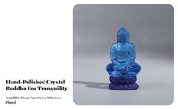 Meditative Crystal Buddha Figurine | Smooth Polished Surface, Buddha Figurine with Pedestal, for Meditation Corners