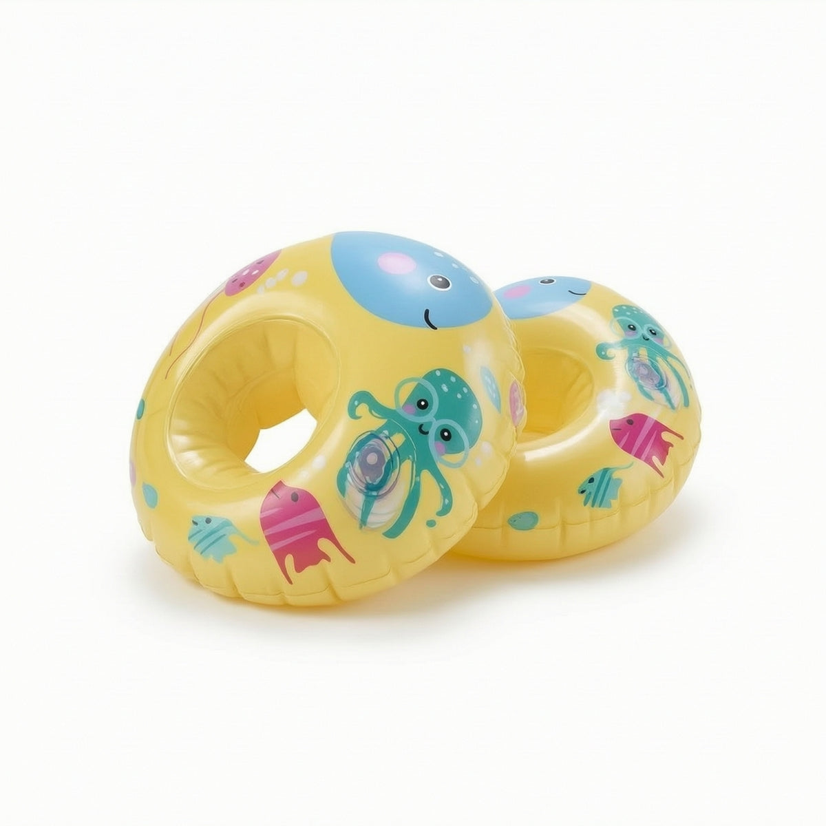 Waterproof Arm Bands with Sea Creature Motif Easy to Inflate Inflatable Arm Rings Portable Swim Rings Compact for Toddlers