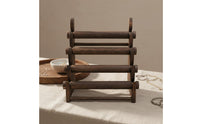 Multi-Tier Wooden Jewelry Display Rack Solid Wood Bracelet Display Stand Space Saving Bangle Storage Rack Sturdy for Tabletop