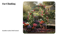 Metal Garden Arch Easy Assembly Rose Arch Trellis Weather-Resistant Climbing Plant Archway for Homeowners, DIY Enthusiasts, Pathway, Backyard, Patio