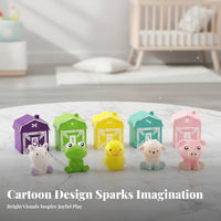 20 Pieces Develops Fine Manual Dexterity Skills Numbered Barn Matching Set Promotes Hand-Eye Coordination Farm Creature Barn Toy Materials
