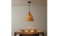 Bamboo Chandelier Material Woven Pendant Light Artistic Woven-Rattan Hanging Lamp for Restaurant, Cafe, Hotel