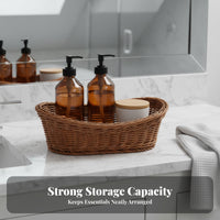 Woven Basket with Handles sturdy Woven Tote Box Waterproof for Bedroom, Kitchen