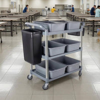 Commercial Kitchen Cart Large Shelves Three Shelf Cart-Move Maneuverability Facility Equipment for Restaurant