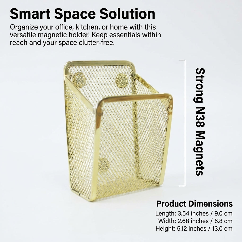 Metal Mesh Pen Holder for Desk Storage, Square Pencil Organiser Cup for Office Home School Desktop Stationery