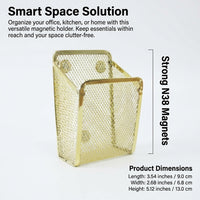 Metal Mesh Pen Holder for Desk Storage, Square Pencil Organiser Cup for Office Home School Desktop Stationery