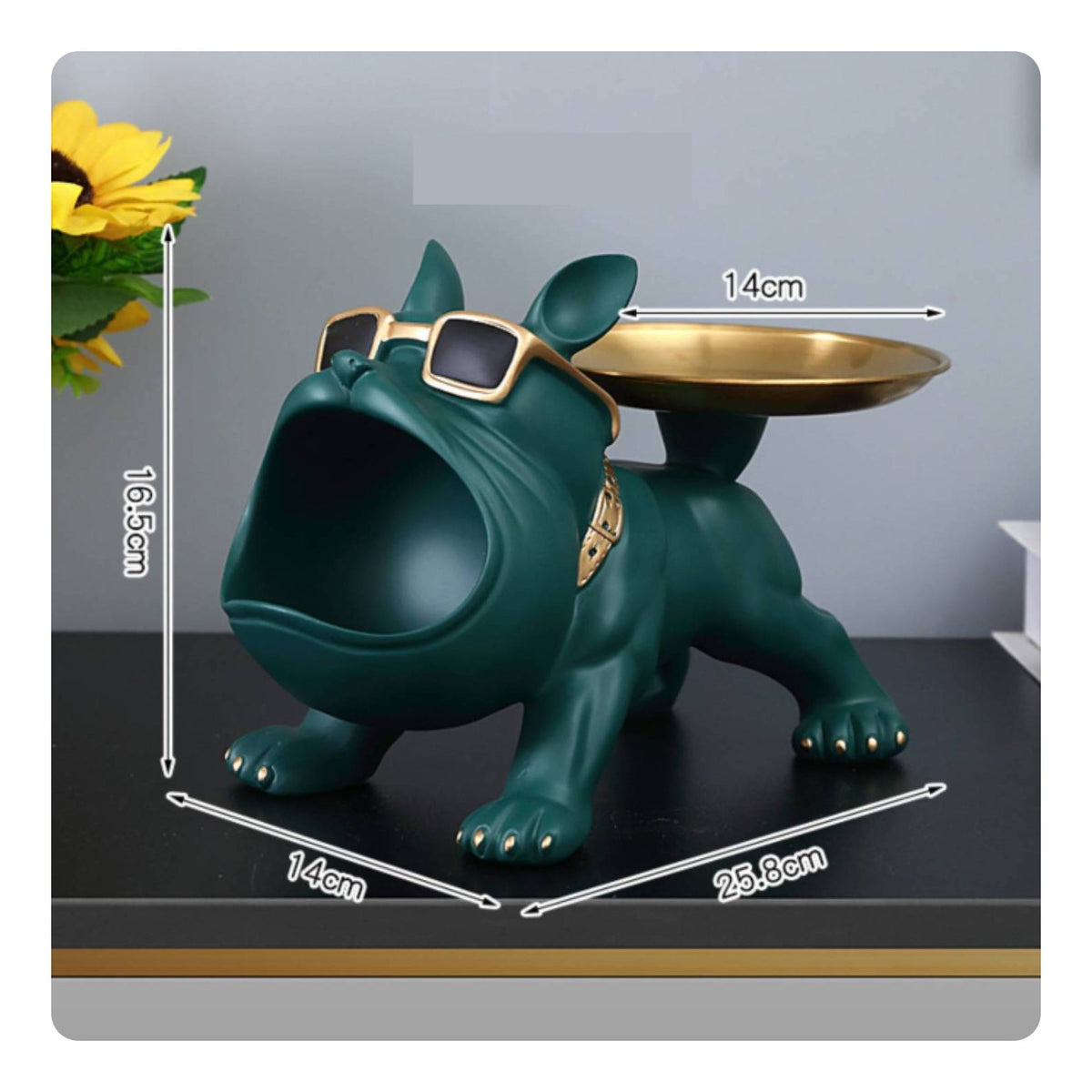 Resin Canine Key Bowl Modern Design Dog Tray Figurine Gift Idea for Living Room