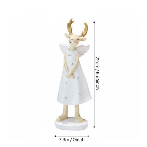 Resin Elk Ornament Creative Gift Northern Deer Statue Handcrafted House Decoration for Living Room, Desktop