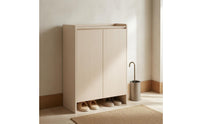 Solid Wood Shoe Storage Unit Removable Shelf Entryway Shoe Storage Unit Open Bottom Footwear Organizer for Hallway