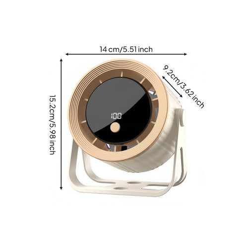 Rechargeable Desk Fan Powerful Airflow Air Circulator 100 Speed Levels